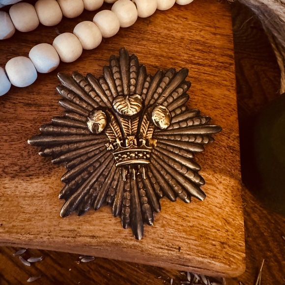 Jewelry - Vintage Antique Gold and Silver toned metal Brooch/Pin of military style